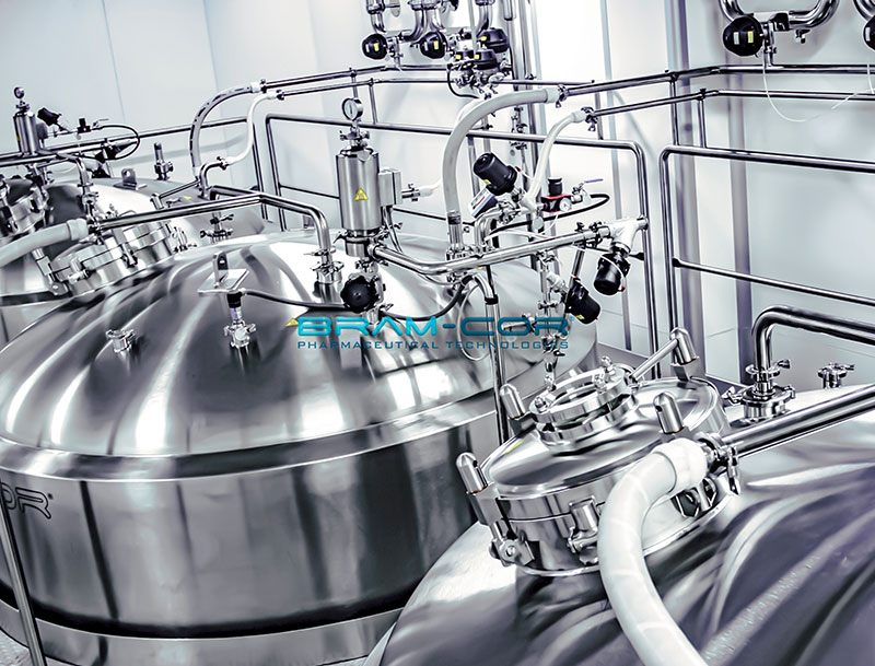 Vessels on platform producing pharmaceutical IV Fluids and solutions